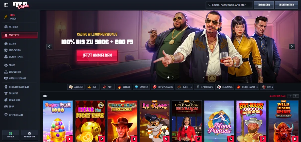 Mafia Casino – Das stilvollste Casino ohne LUGAS