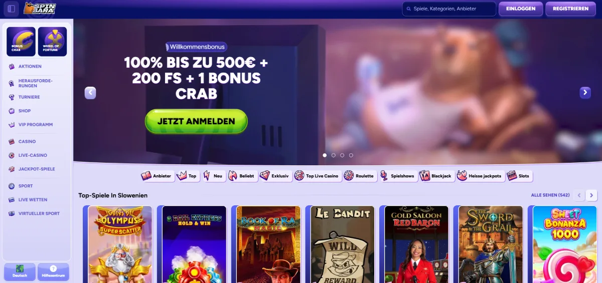 SpinBara – Das kreative Multitalent unter den Casinos ohne LUGAS